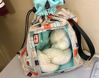 Peek-a-boo Large Knitting Project Bag