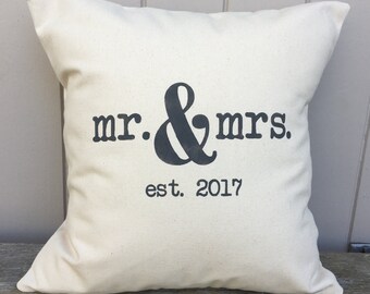 Mr & Mrs Pillow Cover