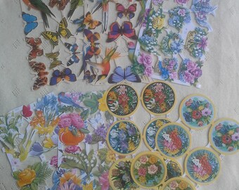 Flora and fauna vintage scraps