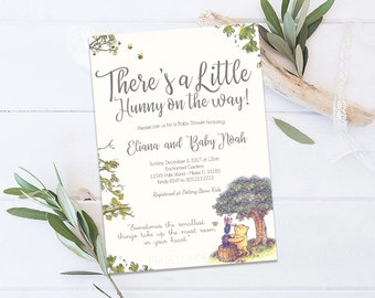 Winnie the Pooh Baby Shower Invitation, Classic Winnie the Pooh Baby Shower Invitation, Winnie the Pooh Boy Girl Gender Neutral Invitation
