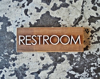 Reclaimed Barnwood Restroom Sign - Rustic Bathroom Decor - Various Sizes Available - Authentic Weathered & Aged Wood