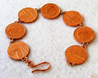 Bracelet - 7x1 UK pence pieces