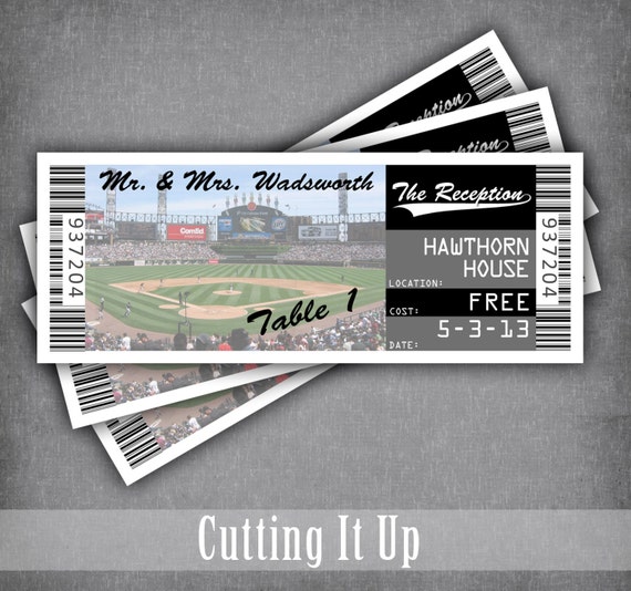Place Card Sport Ticket Template baseball wedding ticket place cards seating cards Place Card Sport Ticket Template baseball wedding ticket place cards seating cards