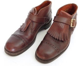 Size 9/9.5? - Tricker’s Shoemakers, London, vintage bespoke monk strap ankle boots
