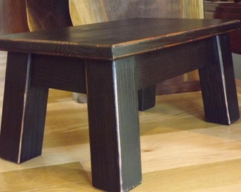 Riser/ Reclaimed wood/ distressed color's/ step stool/ foot stool/ painted furniture 8" - 10" H