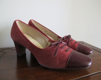 1940s Shoes / 40s Burgundy Heels