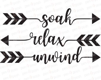 Bath SVG - Arrows Bathroom Printable - Bathroom Decor - Bathroom Wall Art - Bath Arrows - Bath Decor - Soak SVG