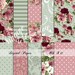 Digital Scrapbook Paper, Digital Paper, Pink Rose Paper, Shabby Chic Rose Paper, 8.5 x 11 Digital Paper. No. P191