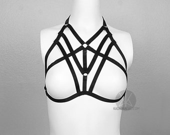 VIXEN Harness Top, Harness bra, lingerie harness, strappy, bralet, fashion harness, goth, nugoth, fetish, lingerie, rave, KADABRA