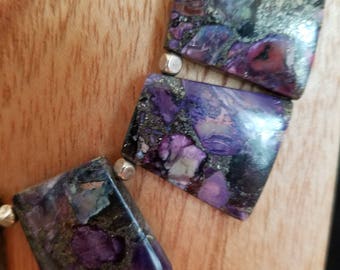 Purple composite jasper in pyrite organite