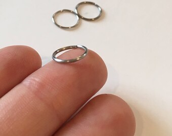 Single Platinum Hoop Earring - Platinum Jewelry for Piercings - Hypoallergenic Earrings - Platinum Nose Ring - Platinum Cartilage Earrings