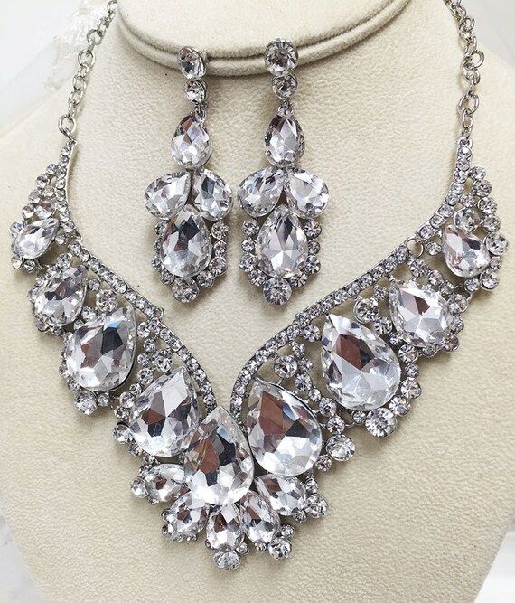 Bridal jewelry set bridal necklace statement Wedding jewelry