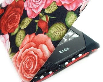 Kindle Paperwhite cover - Roses are Red - floral case for Kindle Touch, Basic, Paper White - red rose hardcover eReader case - tech gift