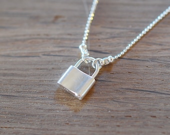 Padlock Necklace on Sterling Silver Chain