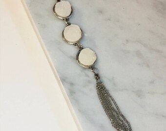 Statement Necklace | Druzy Statement Necklace | Three Stone Necklace | Stone Necklace