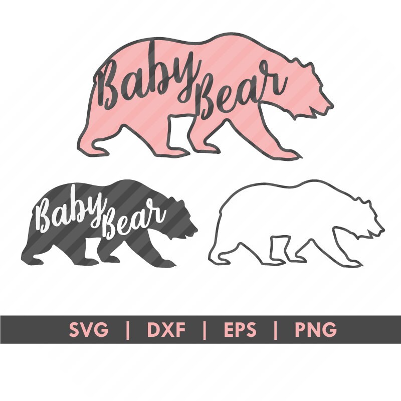 Download Baby Bear Silhouette SVG DXF EPS Cut File