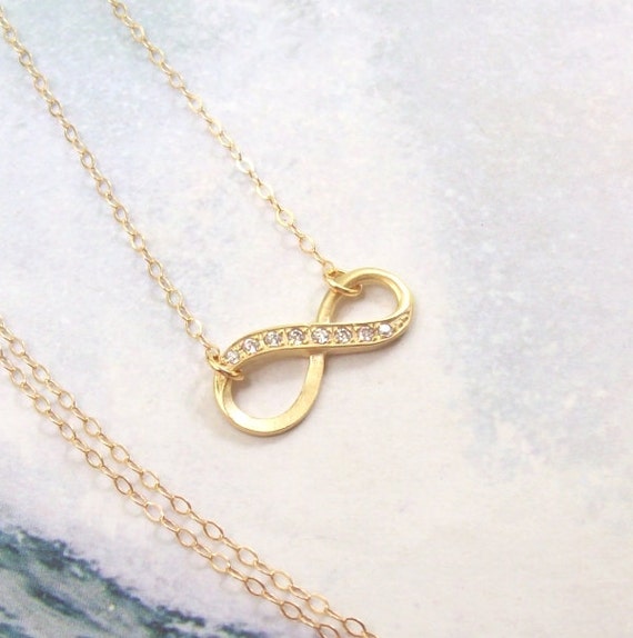 SALE Gold Infinity Necklace Gold Necklace 14K gold filled