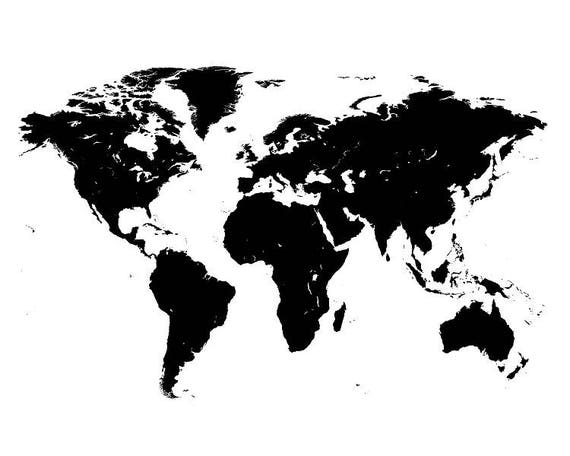 Carte Du Monde Avec Pays Noir Et Blanc | stopeads