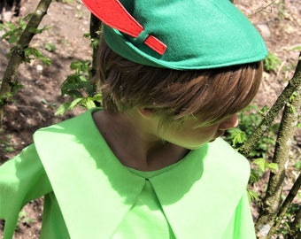 Peter Pan hat, green hat, green felt hat, costume hat, costume, helloween outfit