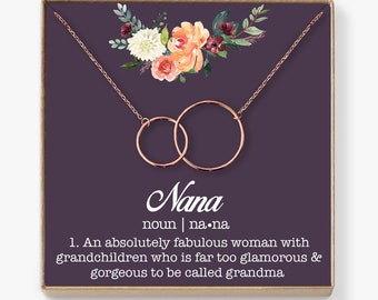 Nana Necklace: Nana Gift, Nana Necklace, Nana Jewelry, Mother's Day Gift for Grandma, Mother's Day Jewelry, Grandma, 2 Interlocking Circles