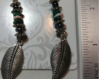 hoop earrings malachite hematite