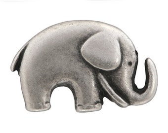 30 Jaybo Baby Elephant 3/4 inch ( 20 mm ) Metal Buttons Antique Silver Color
