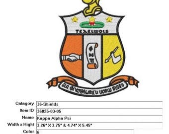 Embroidery Machine File 36025-03-05 Kappa Alpha Psi