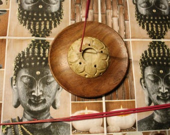 Räucherstäbhalter, plate, incense plate of wood, smokehouse