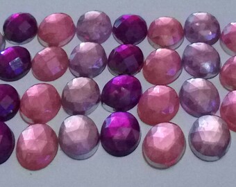 SET of 10 RHINESTONE CABOCHON DECORATION SCRAPBOOKING diamonds 10 x 8 MM