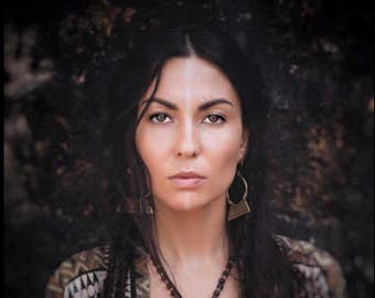Large Kalani Hoop Earrings- Brass Earrings- African Tribal Jewlery- Boho Earrings- Nakila Collective