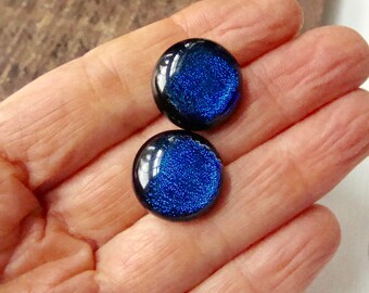 Dichroic Cabochons 17 mm Cool Blue Set of 2