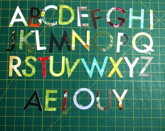 alphascraps - upcycled paper letters for scrapbooking, cardmaking, collage, decoupage