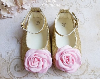 1st Birthday Girl Outfit, Pink and Gold First Birthday Outfit, Pink and Gold First Birthday, Pink and Gold Baby Shoes, 1st Birthday Shoes