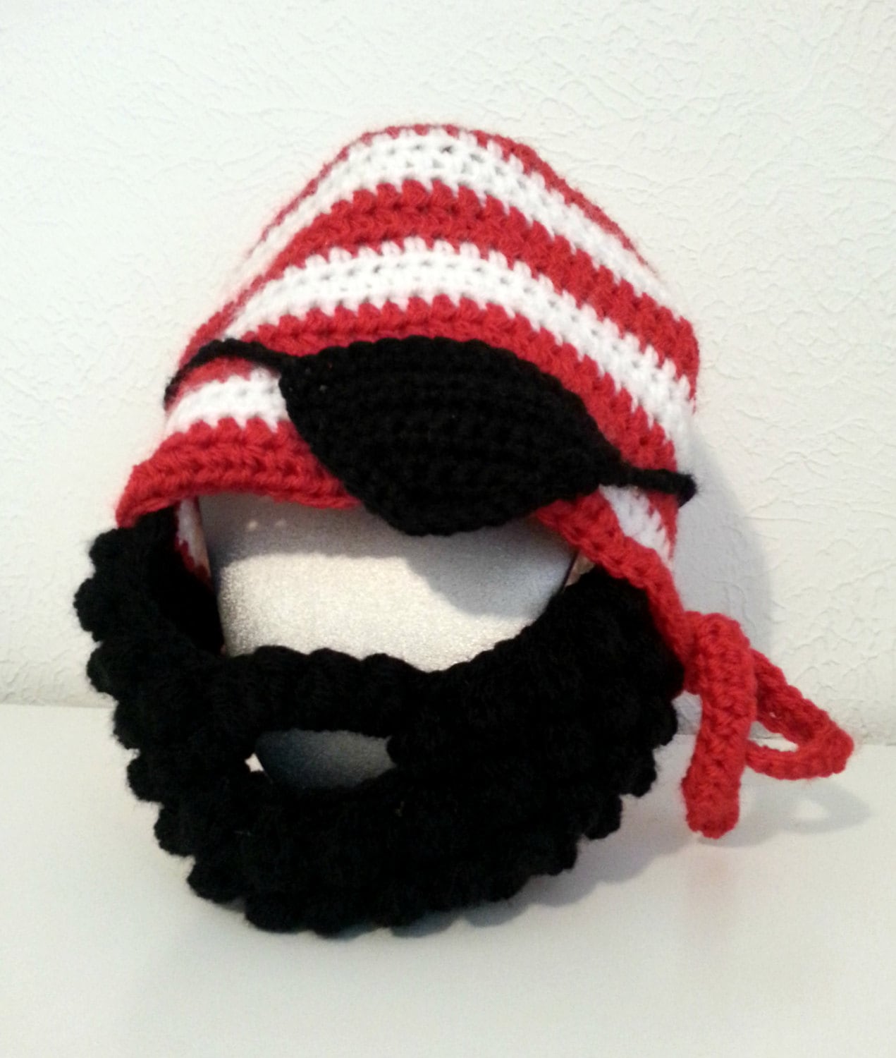 Crochet Pirate Hat for Babies to Adult Striped Beanie Hat