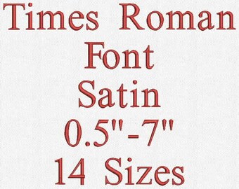 Times Roman Font 14 Sizes Embroidery Design