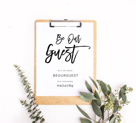 Wifi Sign Printable Wifi Password Sign Be Our Guest Wifi