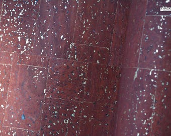 BRICK with GOLD Cork fabric (U.S.A Supplier) - Made in Portugal - Vegan - sustainable Leather Alternative - PETA approved