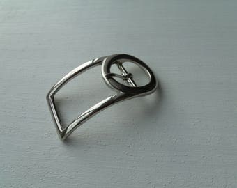 Belt buckle and/or strap in silver Metal 3 cm * 2 cm * 5.9 cm curved