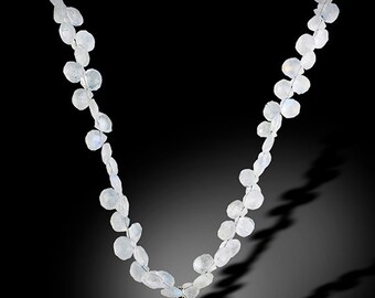 Fine Jewelry: Moonstone briolette drop necklace