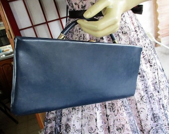 1940's Navy Blue Hand Bag/Cluch made in USA