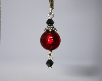 Red Venetian glass earrings