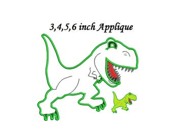T-rex Dinosaur Applique Embroidery Design,Dinosaur embroidery Dinosaur Applique - 4 sizes instant download