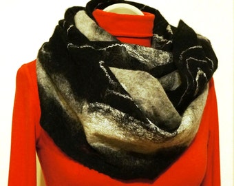 Handmade, Felted scarf, Collars for woman, Wool scarf, Felted wool, Scarf for women, Infinity scarf, Merino wool, Cowl, Shawl, Gift for her
