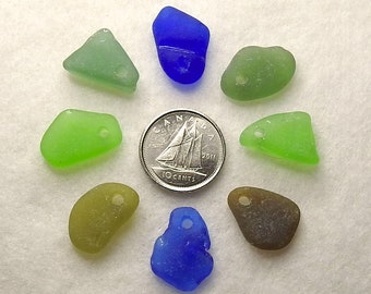 Sea Glass Beads, Drilled Sea Glass, Genuine Sea Glass, Drilled Beach Glass, Beach Glass Beads, Sea Glass Charms