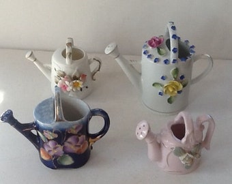 Miniature Watering Cans / Vintage Ceramic Watering Cans / Instant Collection