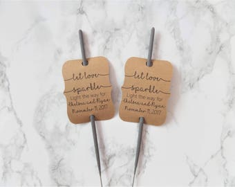 20 Let Love Sparkle | Sparkler Tags | Wedding Favors | Wedding Favor Tags | Custom Tags | Party Favor Tags