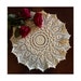 Crochet Doily - Crocheted Doily Cream – 13” Diameter – Round Lace doily – Crochet Table Topper – Centerpiece –Textured Doily 3D - Gift Idea.