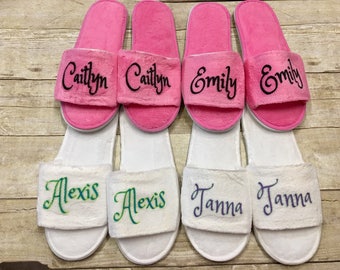 Girls Spa Slippers/ Girls Spa Party Favors/ Girls Spa Birthday Party/ Tween Spa Party/ Slumber Party Favors/ Girls Slippers/ Girls Sleepover