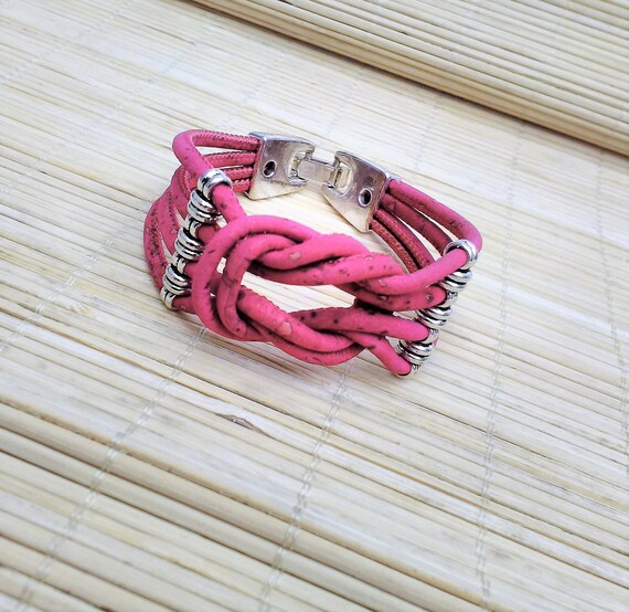 Portuguese jewelry Portuguese Cork Bracelet Dark Rose Cork