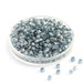 TOHO Glass Seed Beads, Crystal / Metallic Blue Lined Inside Color Beads, Round Glass Seed Beads, Japanese Boho Beads, Size 8 x 10g (0017)